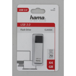 Hama FlashPen Classic, USB 3.0, 64 GB, 40 MB/s, stříbrný