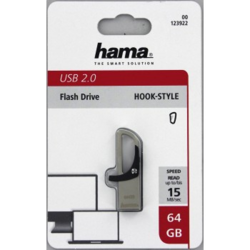 Hama flashPen "Hook-Style"  64 GB 15 MB/s, šedá