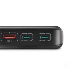 Hama PD 10 powerbanka, 10000 mAh, 3 výstupy: 2x USB-C, 1x USB-A, LED displej, PD, Qualcomm