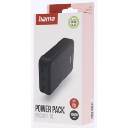 Hama Pocket 10, powerbanka 10000 mAh, 2,1 A, výstup: 2x USB-A