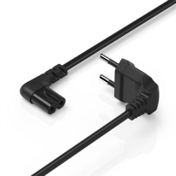 Hama síťový napájecí kabel, kolmé euro vidlice, 3 m