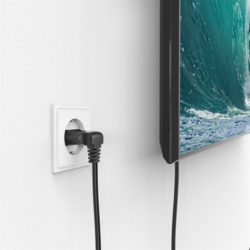 Hama síťový napájecí kabel, kolmé euro vidlice, 3 m