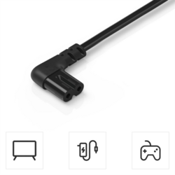 Hama síťový napájecí kabel, kolmé euro vidlice, 3 m