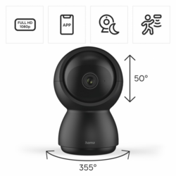 Hama Smart domácí IP kamera, WiFi, otáčení/naklápění, noční vidění