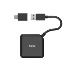 Hama USB hub, 4 porty, USB 3.2 Gen 1, USB-C adaptér