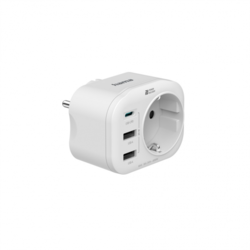 Hama zásuvková USB nabíječka, 1x el. zásuvka, 1x USB-C PD, 2x USB-A, 20 W