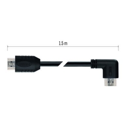 HDMI 2.0 high speed kabel A vidlice - A vidlice 90° 1,5 m