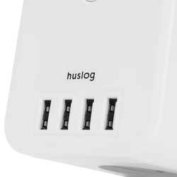 Huslog Prodlužovací kabel 3x zásuvka + 4x USB, bílý