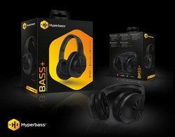 Hyperbass BASS+ Bluetooth bezdrátová sluchátka s mikrofonem, černá