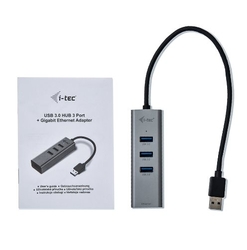 i-tec USB 3.0 Metal HUB 3 Port + Gigabit Ethernet