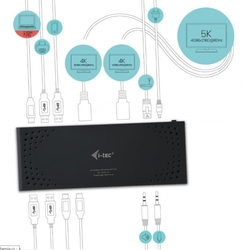 I-TEC USB 3.0 / USB-C 5K Univerzální dual dokovací stanice s PD