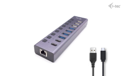 i-tec USB 3.0/USB-C Charging HUB 9port LAN + Power Adapter 60W