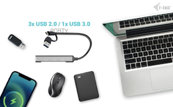 i-tec USB-A/USB-C Metal HUB 1x USB-C 3.1 + 3x USB 2.0