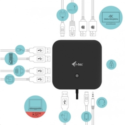 I-TEC USB-C Dual Display Docking Station s Power Delivery 100W + i-tec Universal Charger 112W