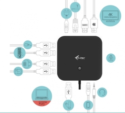 i-tec USB-C HDMI DP Docking Station with Power Delivery 100 W + i-tec Universal Charger 77W