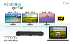 i-tec USB-C Triple Display Docking Station Gen 2, PD 100W