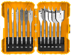 Ingco AKDL1201 Vrtáky do dřeva ploché, sada 12ks, O 6-32x152mm