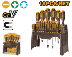 Ingco HKSD1828 Šroubovák plochý+křížový+hodinářský sada 18ks CrV