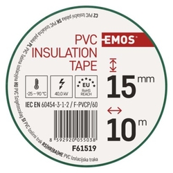 Izolační páska PVC 15mm / 10m zelená