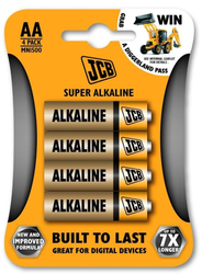 JCB SUPER alkalická baterie LR06, blistr 4 ks