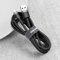 Kabel Baseus Cafule USB-C 2A 3m (černo-šedý)