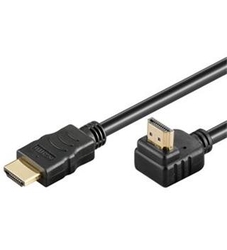 KABEL HDMI A - HDMI A PremiumCord HDMI High Speed+Ethernet kabel, zlacený zahnutý konektor 90° 2m