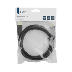 Kabel HDMI Geti 2m pozlacený, 4K, ethernet 2.0