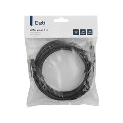 Kabel HDMI Geti 3m pozlacený, 4K, ethernet 2.0