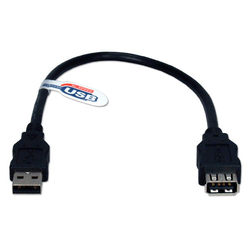 PremiumCord USB 2.0 kabel prodlužovací, A-A, 2m černá