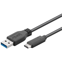 Kabel USB 3.1 USB- C/male - USB 3.0 A/male, černý, 0,5m
