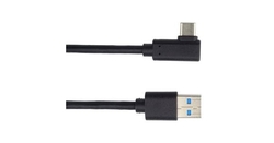 Kabel USB-C/M zahnutý konektor 90° - USB-A/M, 1m