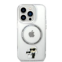 Karl Lagerfeld IML Karl and Choupette NFT MagSafe Zadní Kryt pro iPhone 13 Pro Transparent