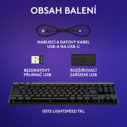 KBC Logitech G515 TKL Lightspeed, černá, bezdrátová