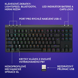 KBC Logitech G515 TKL Lightspeed, černá, bezdrátová