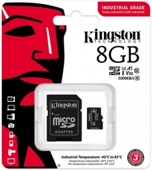 Kingston microSDHC 8GB Industrial + SD adaptér