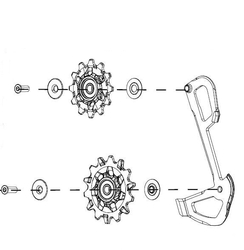 Kladky a vodítko k přehazovačce SRAM GX EAGLE X-SYNC