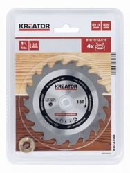 Kreator KRT020434 - Pilový kotouč na dřevo 115mm, 18T