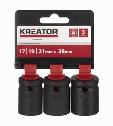 Kreator KRT095100 - 3ks nástrčných hlavic 17-19-21mm 1/2"