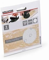 Kreator KRT230558 - 5x Brusný papír 125 mm na barvu G180