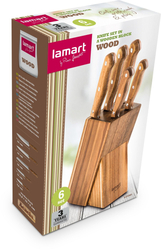 Lamart LT2080 5dílná sada nožů v bloku WOOD 