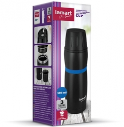 Lamart LT4053 Termoska CUP 480 ml, černo-modrá