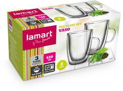 Lamart LT9008 2dílná sada termo sklenic TEA VASO, 420 ml 