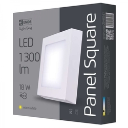 LED přisazené svítidlo, čtverec 18W teplá bílá