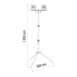 LED reflektor HOBBY SLIM, 2× 20,5W + trojnožka