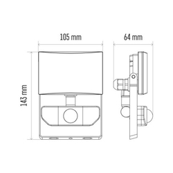 LED reflektor TAMBO s pohybovým čidlem, 10,5W