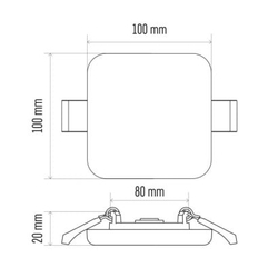 LED vestavné svítidlo VIXXO, čtvercové, bílé, 7,5W neutr.b.,IP65