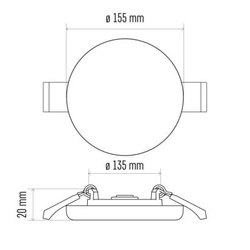 LED vestavné svítidlo VIXXO, kruhové, bílé, 13,5W neutr. b., IP65