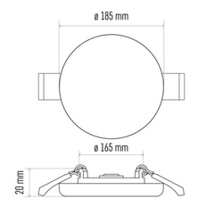 LED vestavné svítidlo VIXXO, kruhové, bílé, 19W neutr. b., IP65