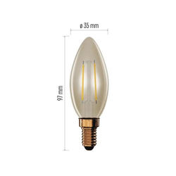 LED žárovka Vintage svíčka / E14 / 2,5 W (20 W) / 225 lm / teplá bílá