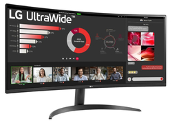 LG monitor 34WR50QK-B VA 34" QHD zakřivený / 3440x1440 /21:9/ 300 cd/m2/ 5ms (GtG)/ HDMI /DP/on screen control /HDR 10